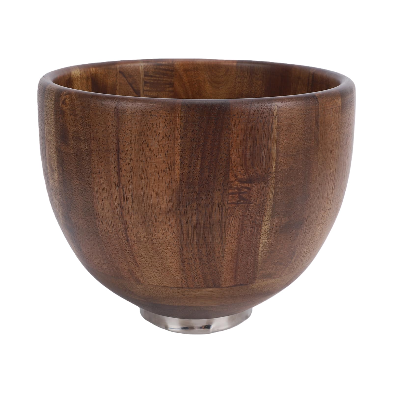 Haofy Ensaladera de Madera Maciza Hecha a Mano con Base de Acero Inoxidable, para Cocina, Masa, Ensalada, Preparación de Frutas