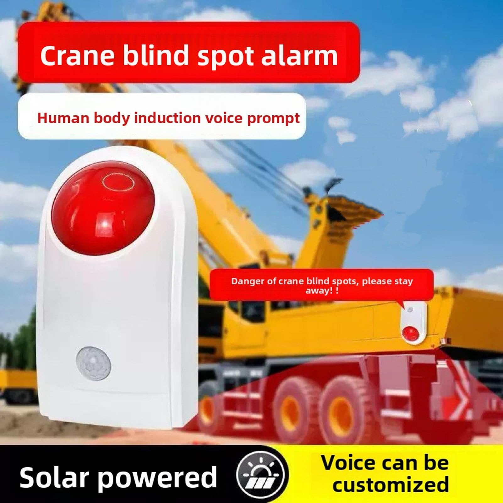 Solar-Infrarot-Bewegungsmelder-Alarm mit 110-dB-Sirene und Benutzerdefinierter Stimme