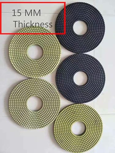 Almohadilla de pulido de diamante de 16 pulgadas y 15.748 in (grosor de 0.591 in, almohadillas de 5 pasos) para trabajos de mampostería de