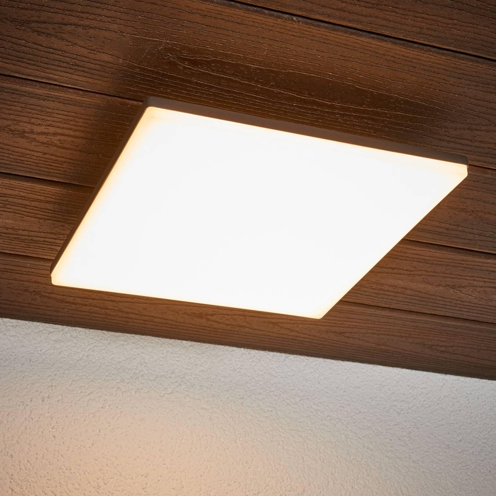Lucande LED Deckenleuchten Henni mit Bewegungsmelder (Modern) in Alu (1 flammig,) - Außenleuchte für Garten Terasse Balkon & Haus Deckenleuchte