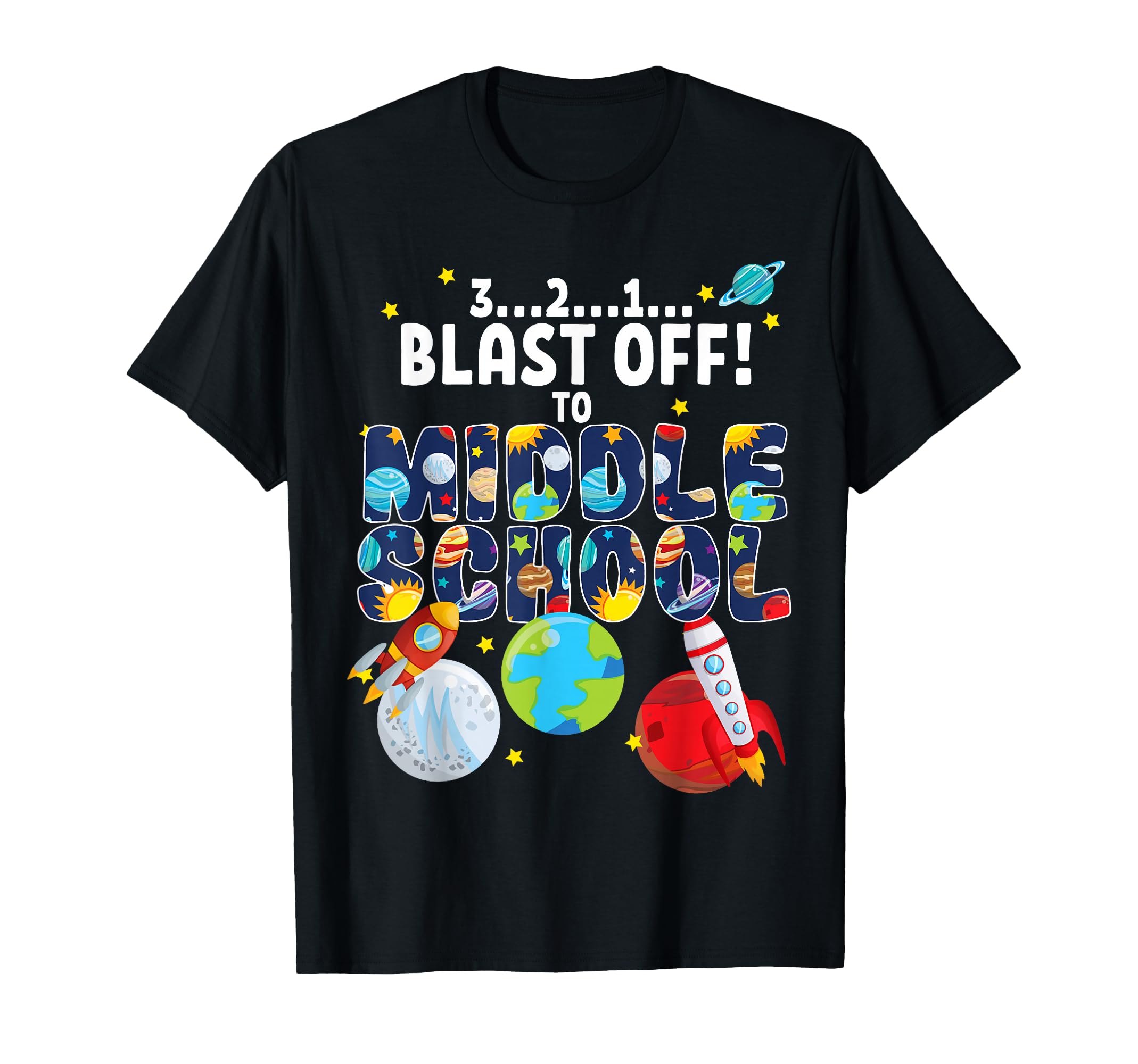 Outer Space 321 Blast Off To Middle School Graduation Party T-Shirt