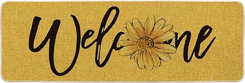 Miniatura 8 de Artoid Mode Tapete de bienvenida de primavera con girasol, decoración de verano para el hogar, tapete de interruptor de perfil bajo, tapete para