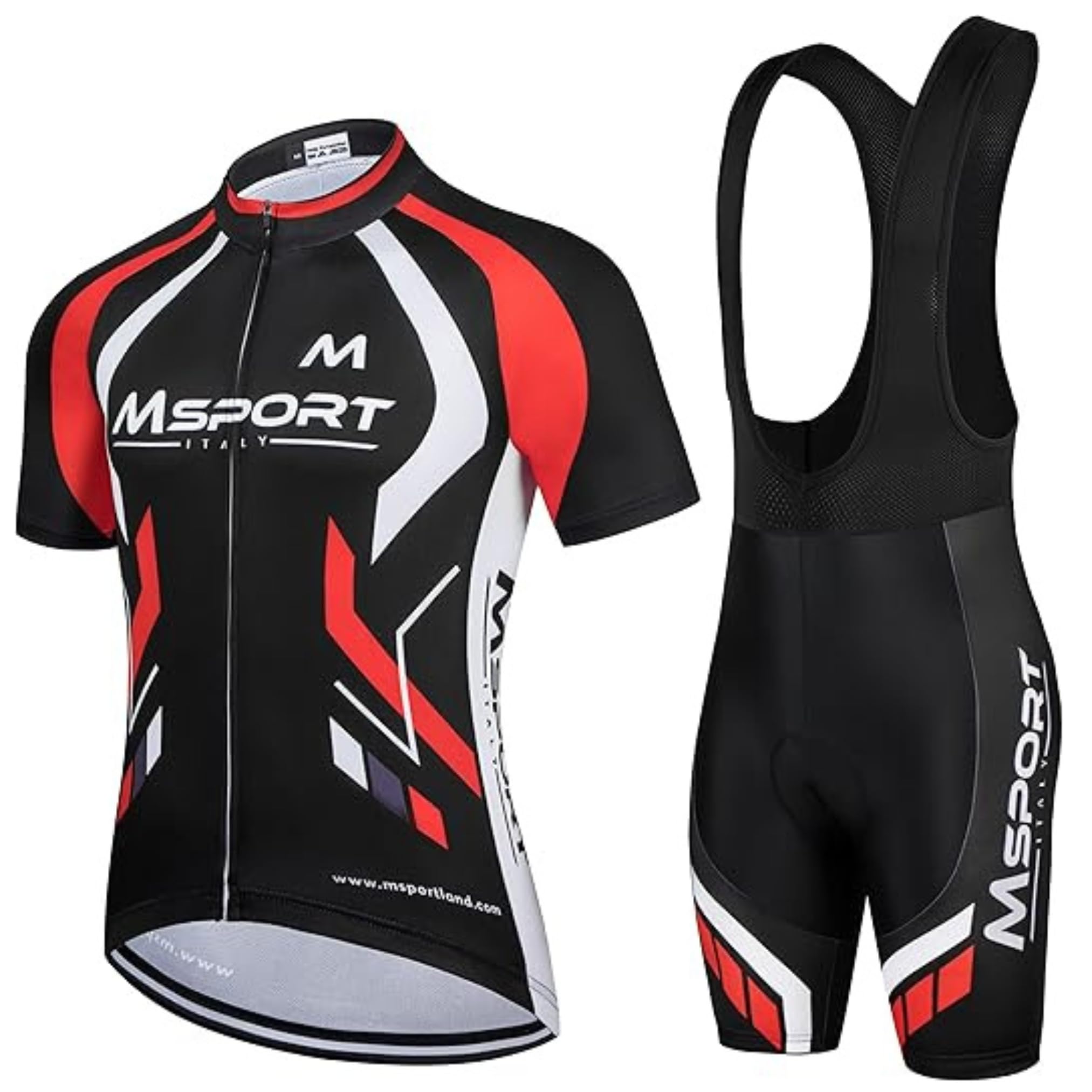 Ensemble de Cyclisme – Maillot + Cuissard à Bretelles avec Rembourrage Gel 5D, Respirant et Séchage Rapide