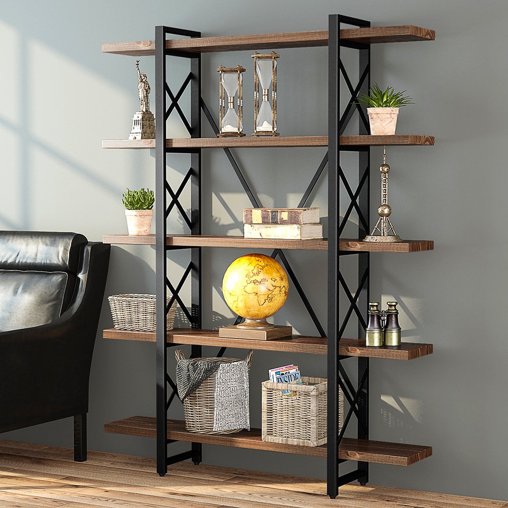 Buy Tribesigns 5 Tier Bookcases and Book Shelves, Vintage 5Shelf