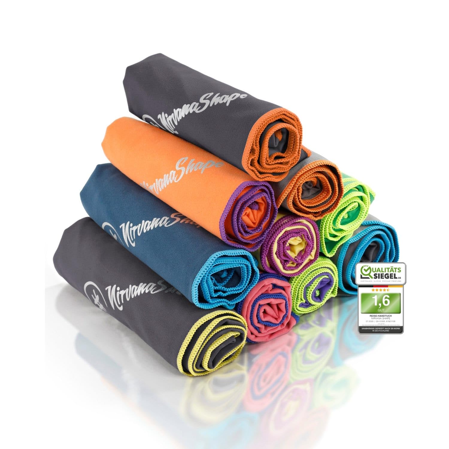 NirvanaShape Mikrofaser Handtuch - Reisehandtuch, Badetuch für Urlauber - kompakte, schnelltrocknende Microfaser Handtücher als Strandtuch, Sporthandtuch - für Reisen, Camping, Sport - 50 x 30 cm