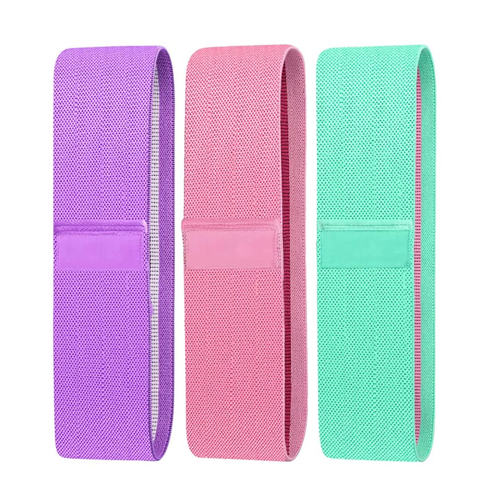 DCJAHFE Exercise Workout Bands Resistance Bands with 3 Resistance Levels 3 Colors Non-Slip Women Fitness Band for Squat Glute Hip Training BY DCJA