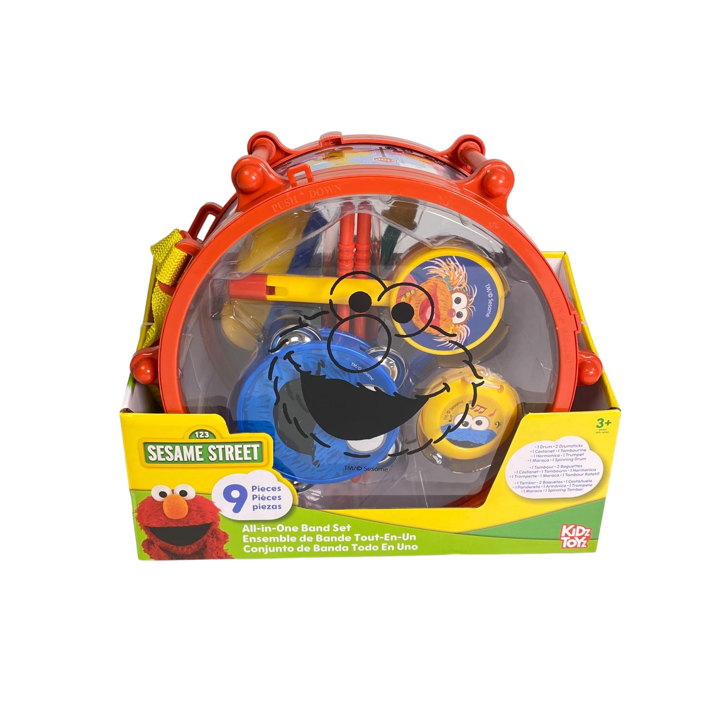 Sesame Street All-in-One 9 Piece Band Set - Learn to Play Instruments Music Education for Kids and Preschoolers Ages 3+