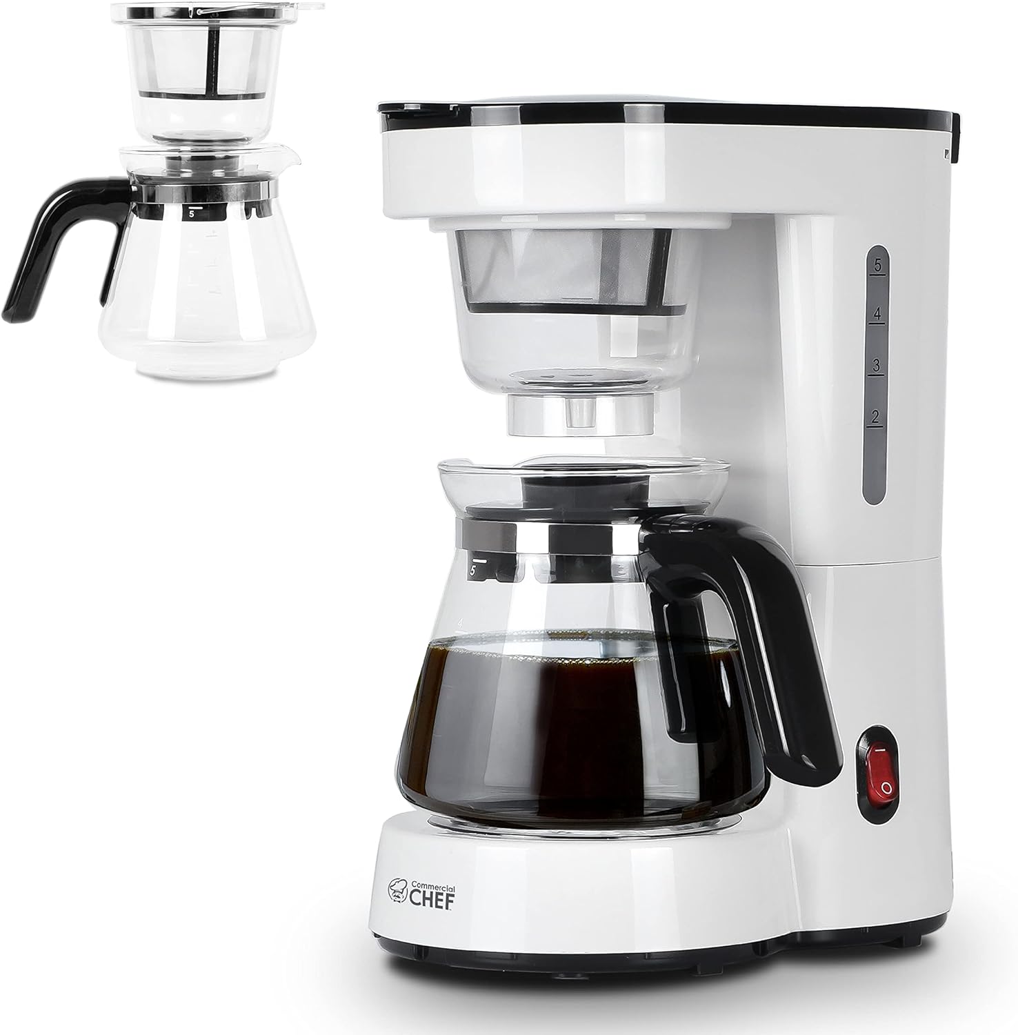Commercial Chef Coffee Maker, Drip Coffee Maker with Pour Over Filter