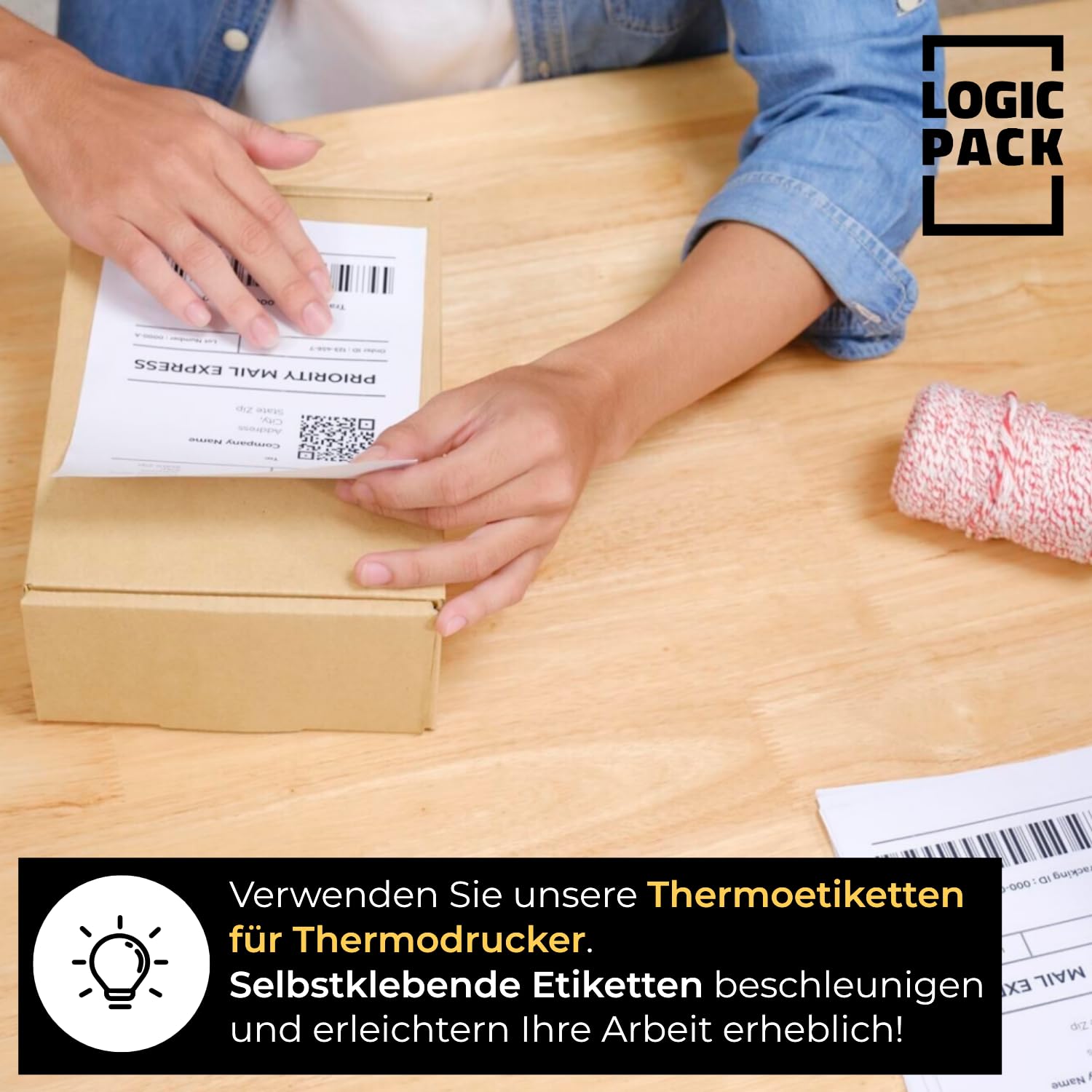 Étiquettes Thermiques 100x150 mm, 3000 Étiquettes, 6 Rouleaux | 100x150 mm (4x6"), compatible Zebra et Brother, adhésif permanent, résistant à l’eau et aux rayures, mandrin de 40 mm