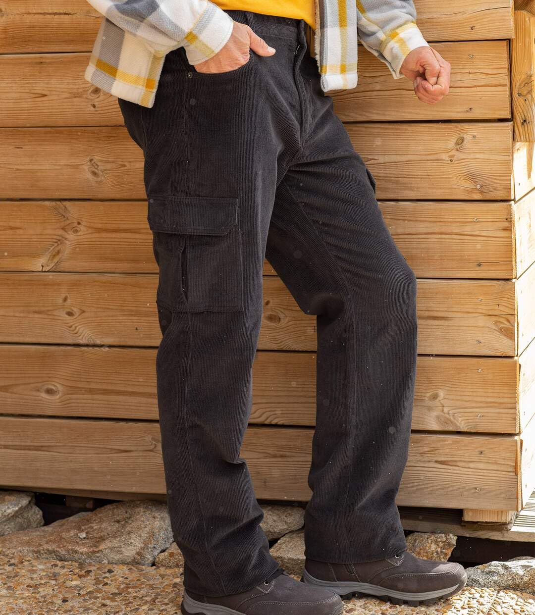 ATLAS FOR MEN – Pantalon Cargo – Pantalon en Velours Homme - Coupe Droite - Disponible en Grandes Tailles
