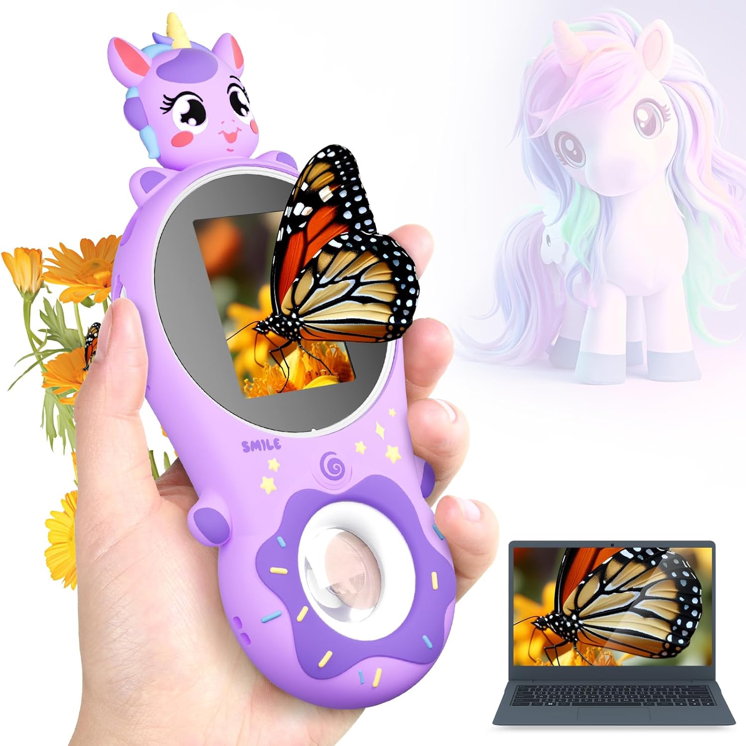 100 Prepared Microscope Slides with Specimens and 2.0" Screen Rechargeable Mini Pocket Magnifying Glass