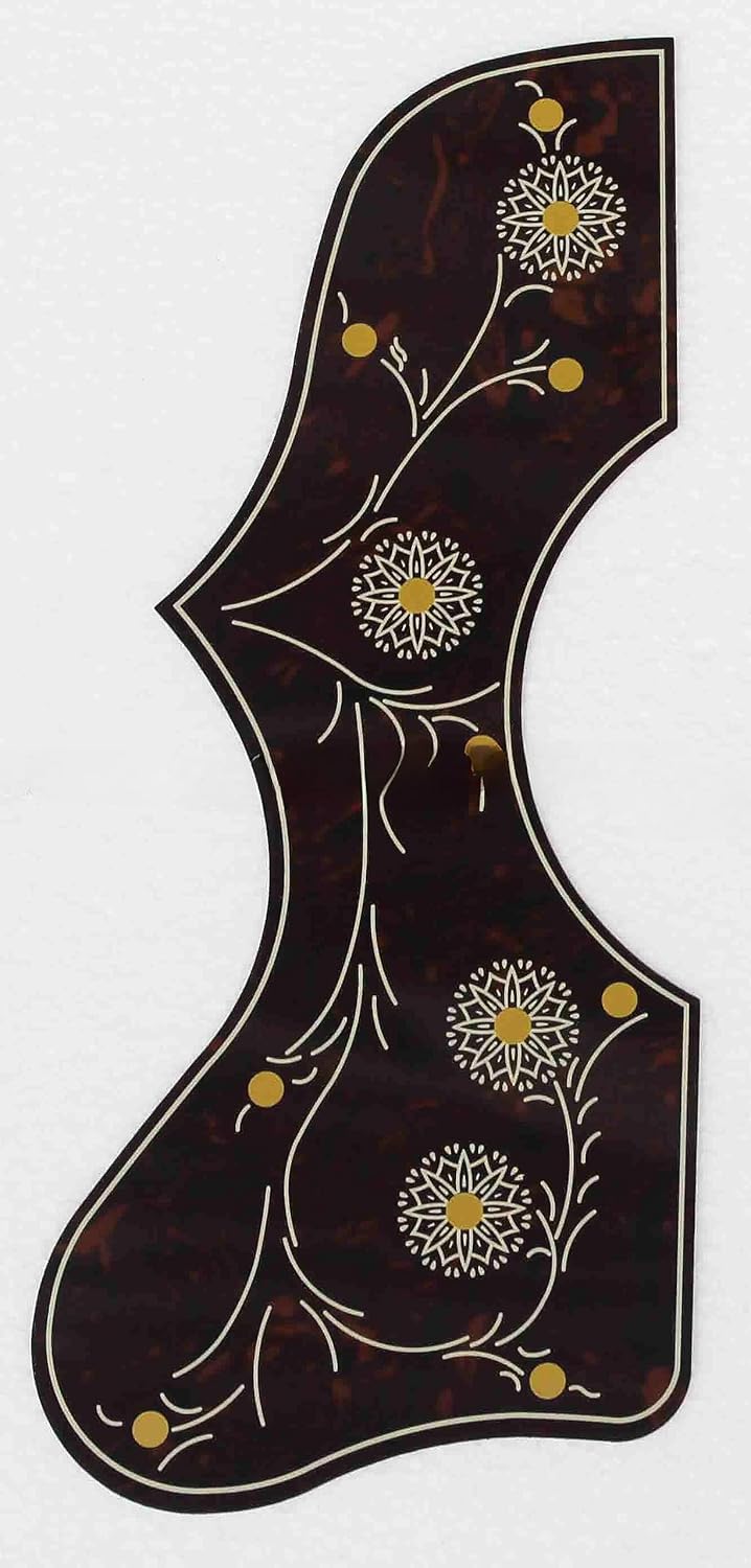 Acoustic Guitar Pickguard, Self Adhensive Pickguard Left Right Hand Folk Guitar Pickguard Scratch Plate for Gibson J200 SJ200 Guitar Parts (D 1.2mm left hand)