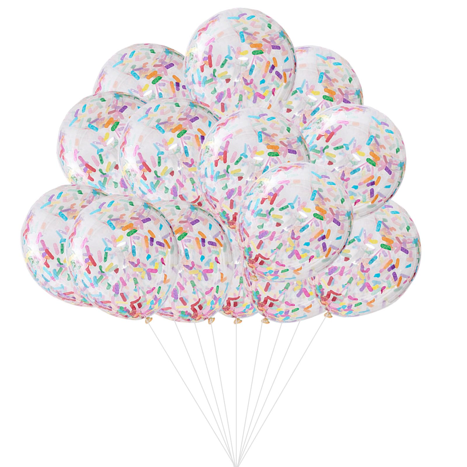 30PCS Party Balloon Birthday Balloons Sprinkles Confetti Balloon Pack - Ice Cream Sprinkle Balloons with Bright Confetti Party Decoration, Wedding, Bridal, Proposal