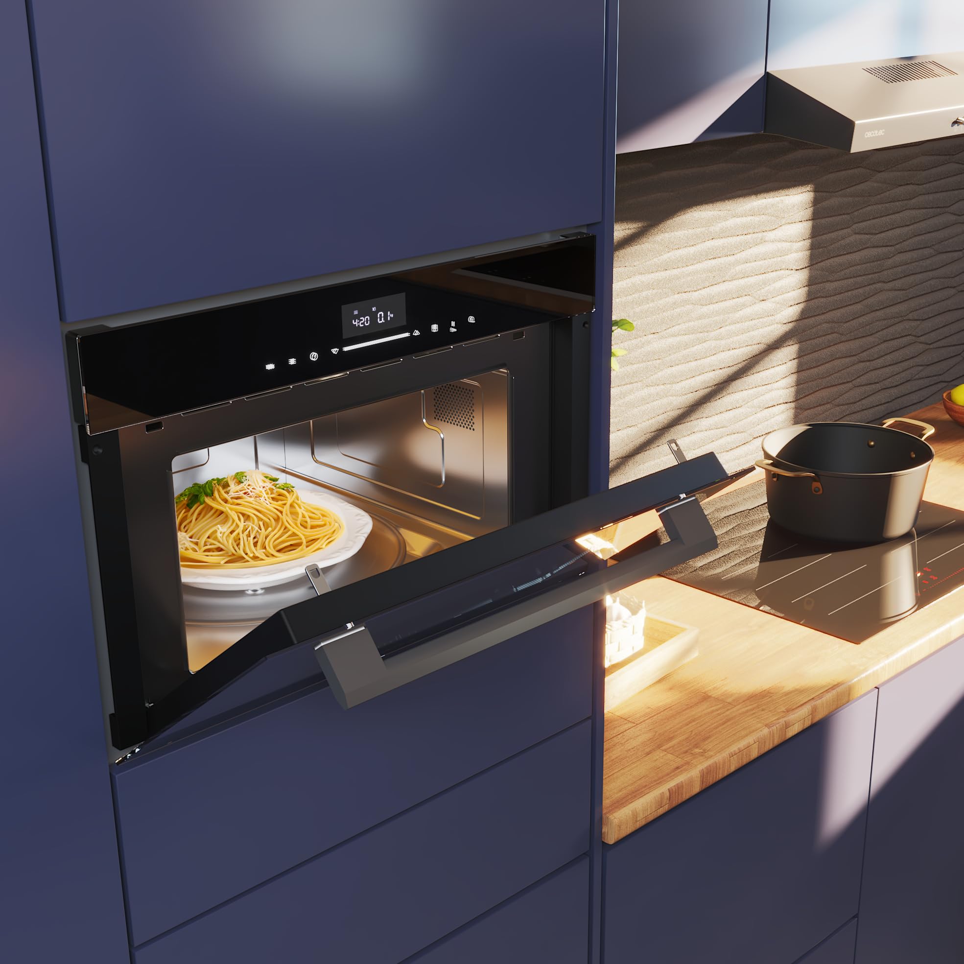 Cecotec Forno a microonde Integrabile 60 x 50 cm Bolero Hexa MWO703800 Line. 2300 W (max), 34 L, funzione microonde, convenzione, modalità griglia, defrost, menu automatico, velocità di cottura, timer