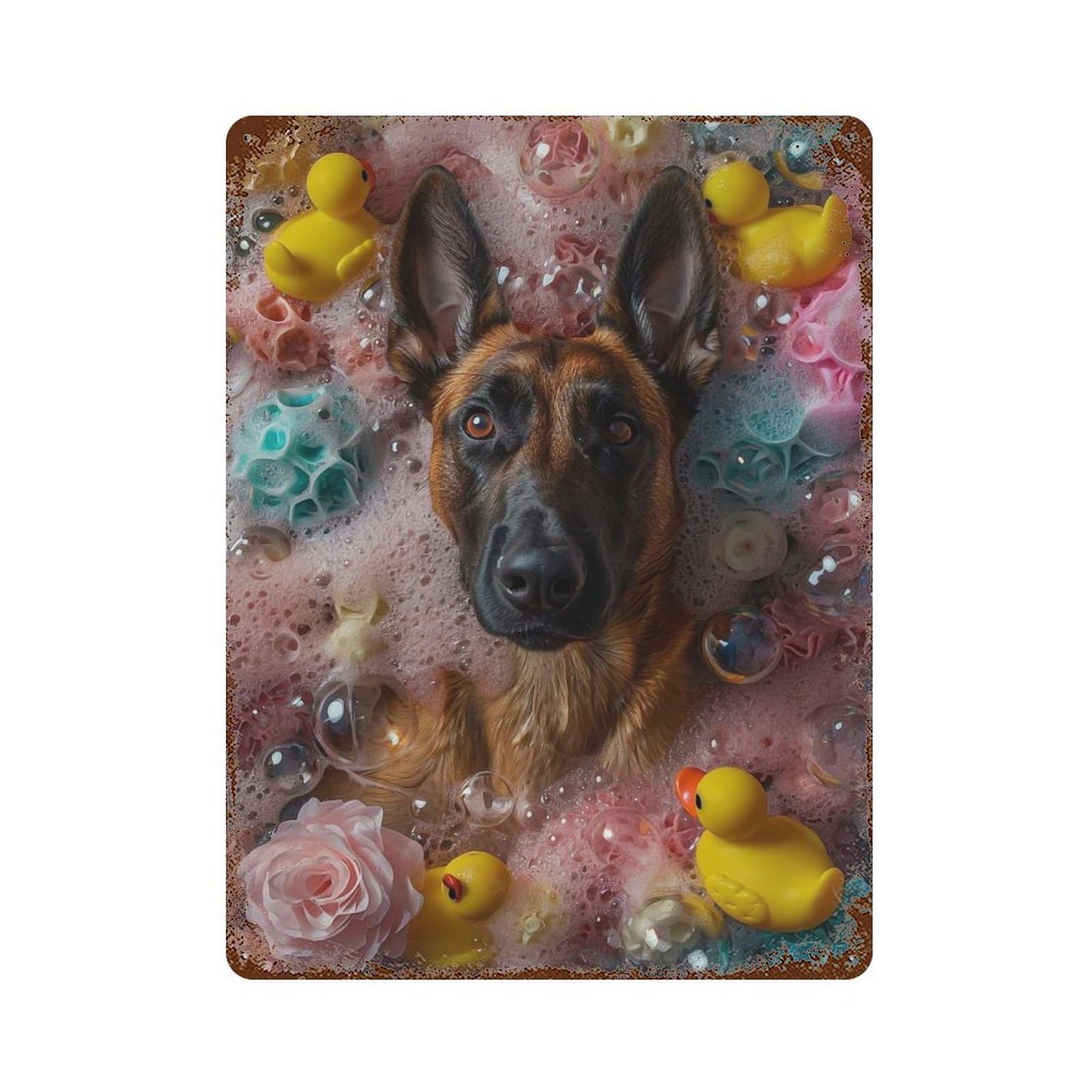 Belgian Malinois Dog Vintage Metal Tin Sign 15.7"x11.8", Ideal for Cafe, Home Bar And Lounge Decor