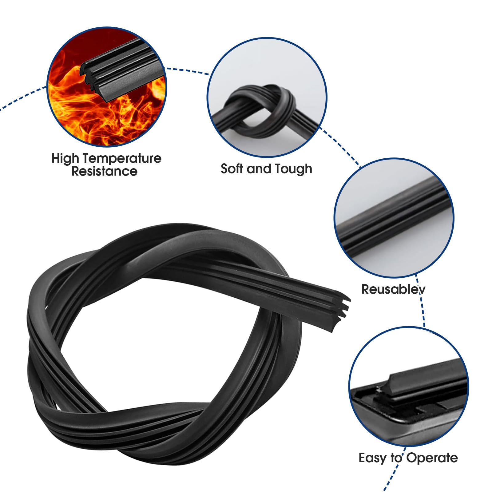 6 Stück Wischergummi Meterware 800mm - Universelle Scheibenwischer Ersatz