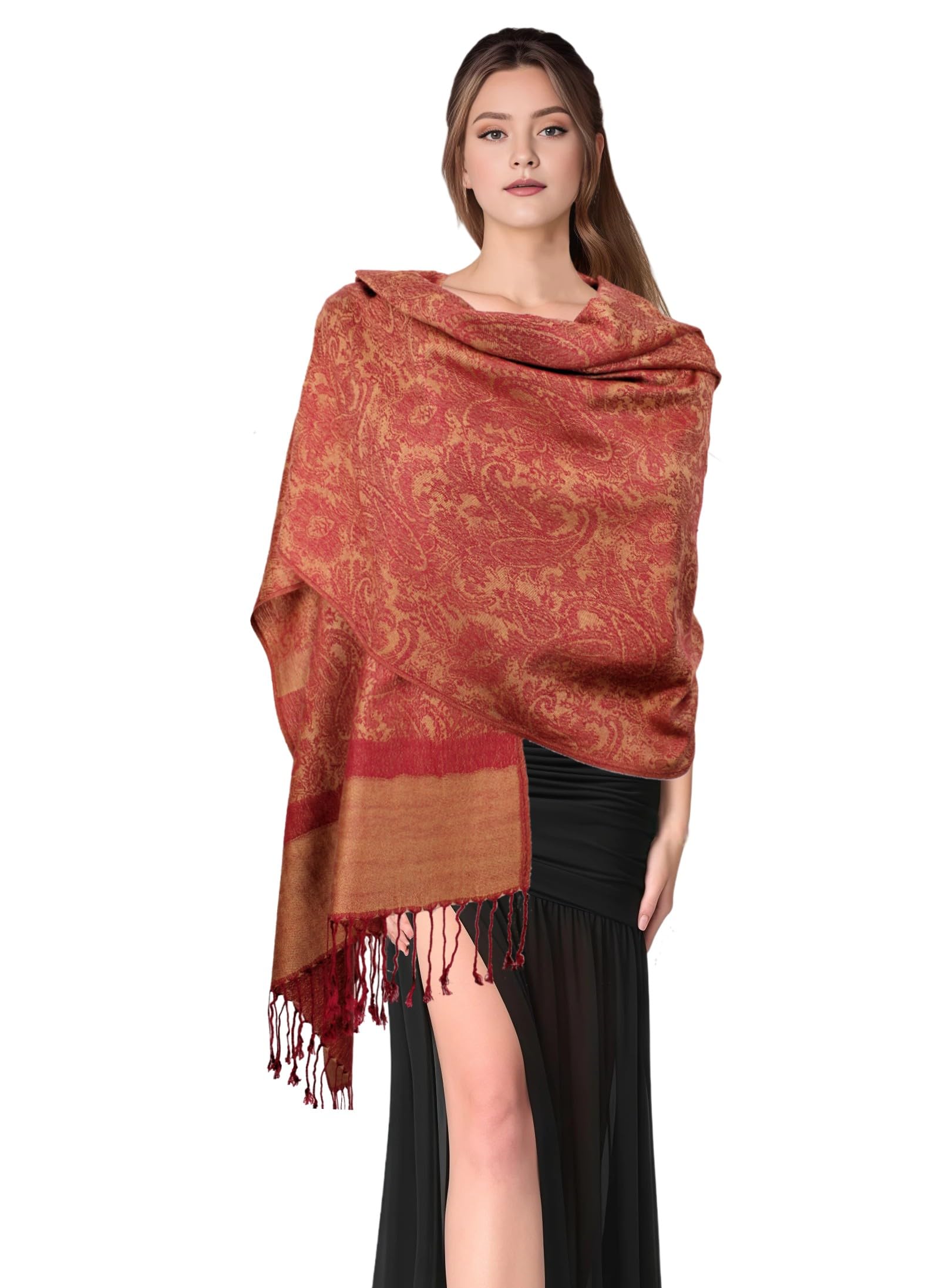 PASKMLNA Paisley Jacquard Pashmina Shawl Wrap Scarf Stole