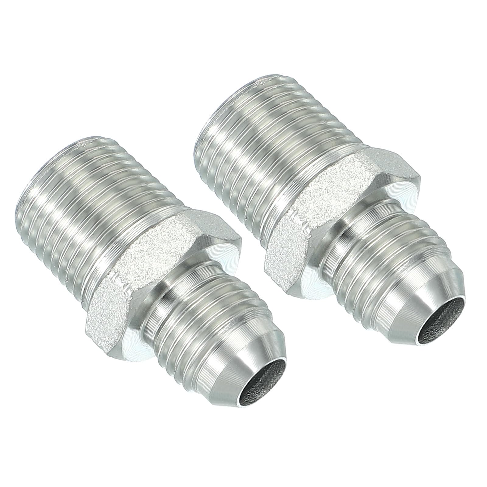 PATIKIL Pipe Adapter Connector 9/16" Male 74° Flare JIC x 3/8" Male 2pcs
