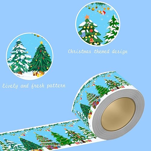 Miniatura 2 de Tablero de anuncios de invierno, borde de árbol de Navidad, borde de 36 pies, pinos y bosques, bordes de tablón de anuncios, recortes de Navidad