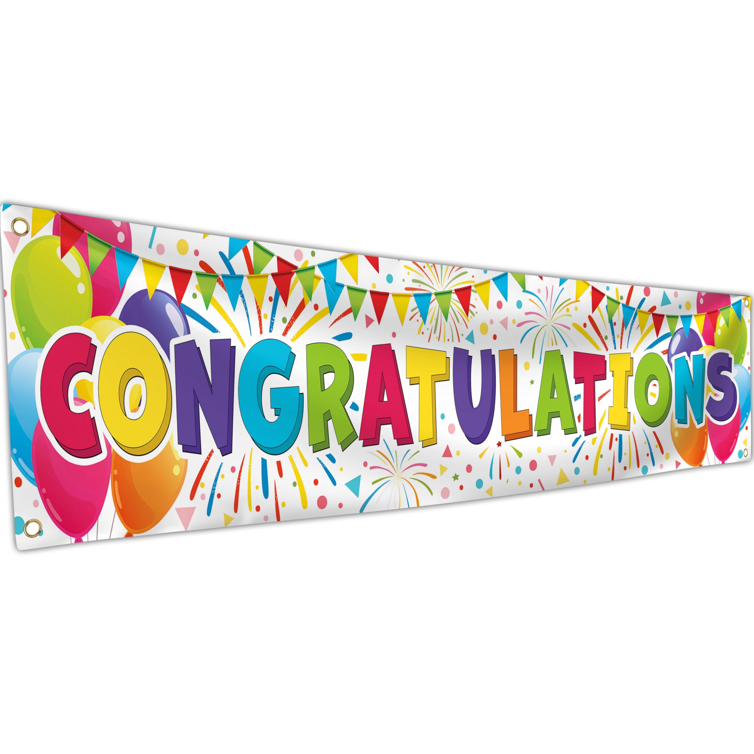 KASKANA Congratulations Banner - Graduation Decorations - 180 x 40cm White