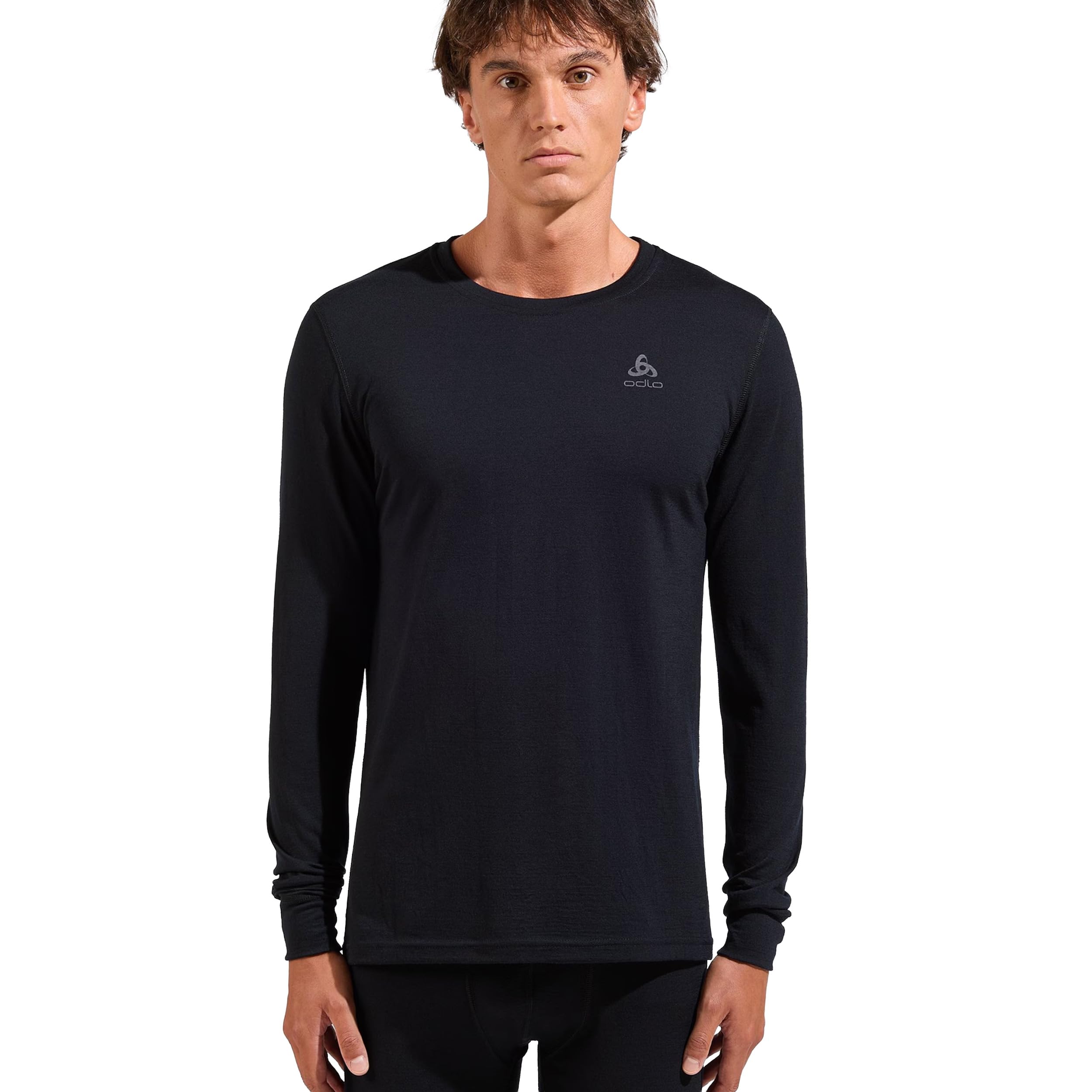 Odlo Thermounterwäsche Herren Merino 200 | Merino Unterwäsche | Langarm Thermoshirt Langarm Thermoshirt mit Rundhals | Herren