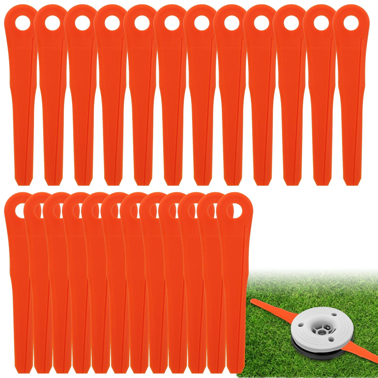 Aigreat 24 Pcs Plastic Grass Trimmer Blades, 145mm Cordless Strimmer Replacement Blades, Lawn Mower Cutting Blade for Stihl PolyCut 6-2, 28-2, 48-2,6-3, 7-3, 27-3, 47-3