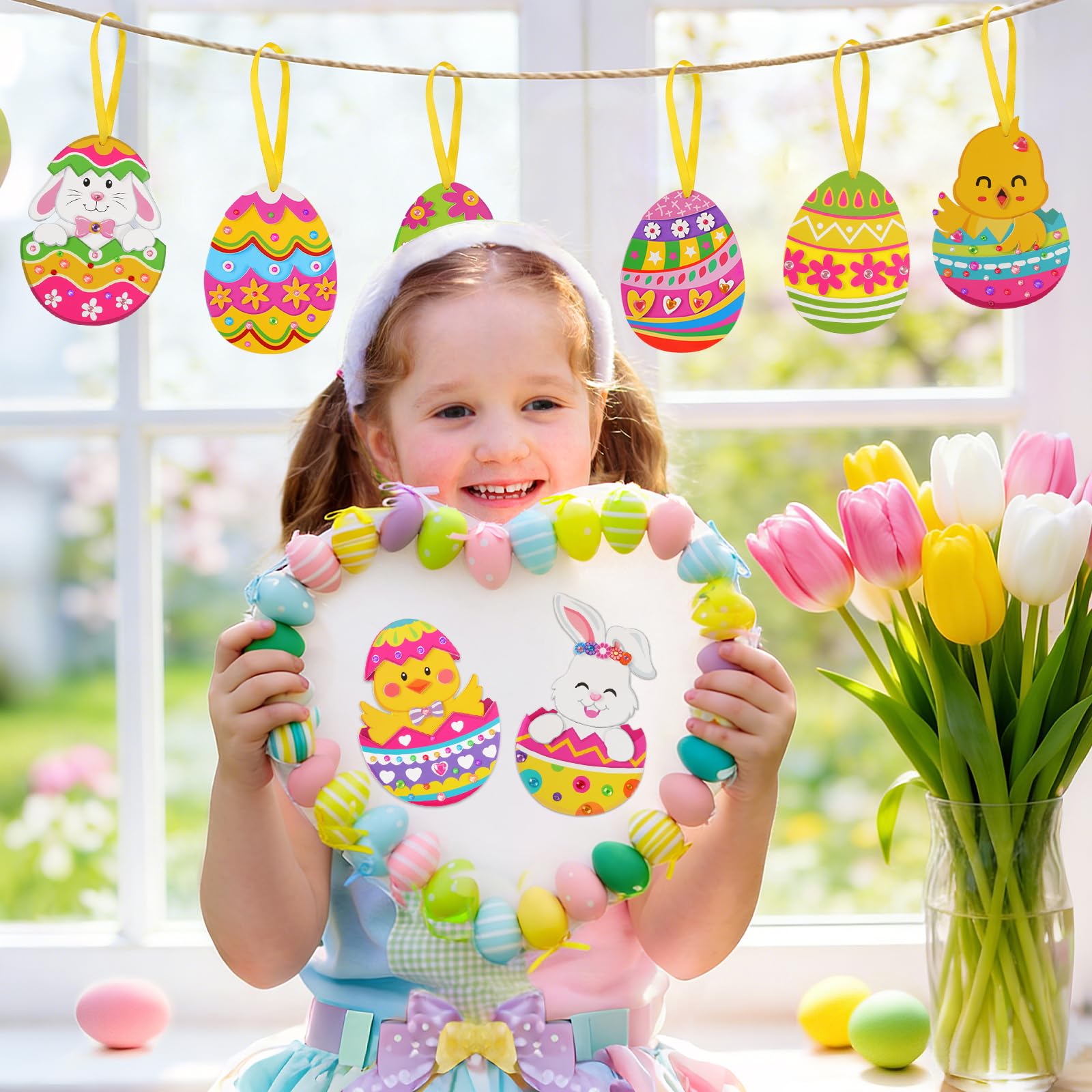 Benresive 36 Hojas De Calcomanías De Pascua Para Niños, Calcomanías De Pascua Para Manualidades Haz Tu Propia Cara Recuerdos De Fiesta De Pascua