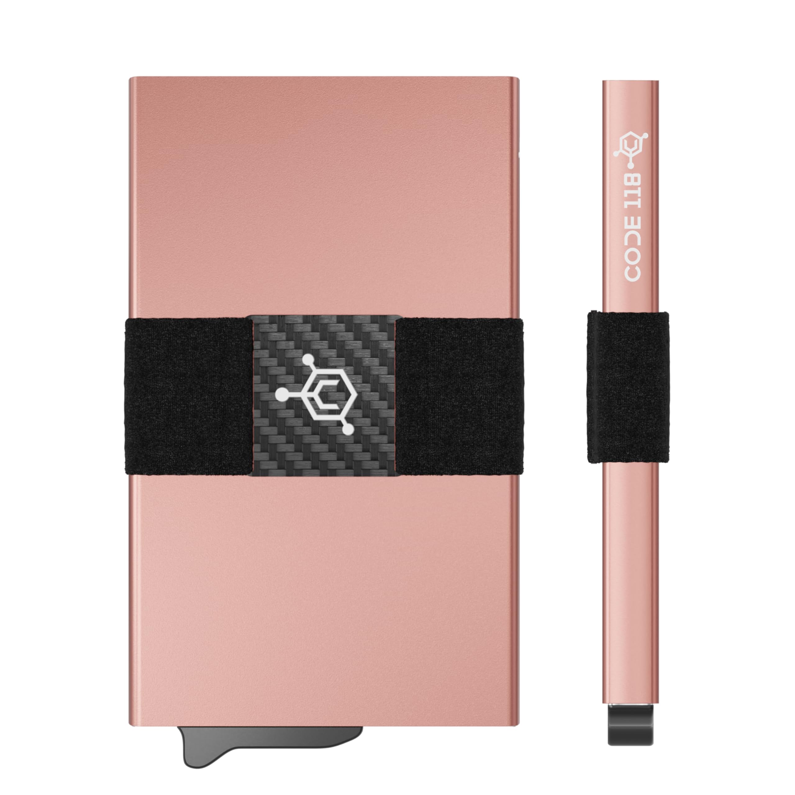 CODE 118 Wallet for Men | Slim Minimalist Aluminum with RFID Blocking | Thin Smart Wallet Pop Up Ejector | Compact cash and Credit card holder with