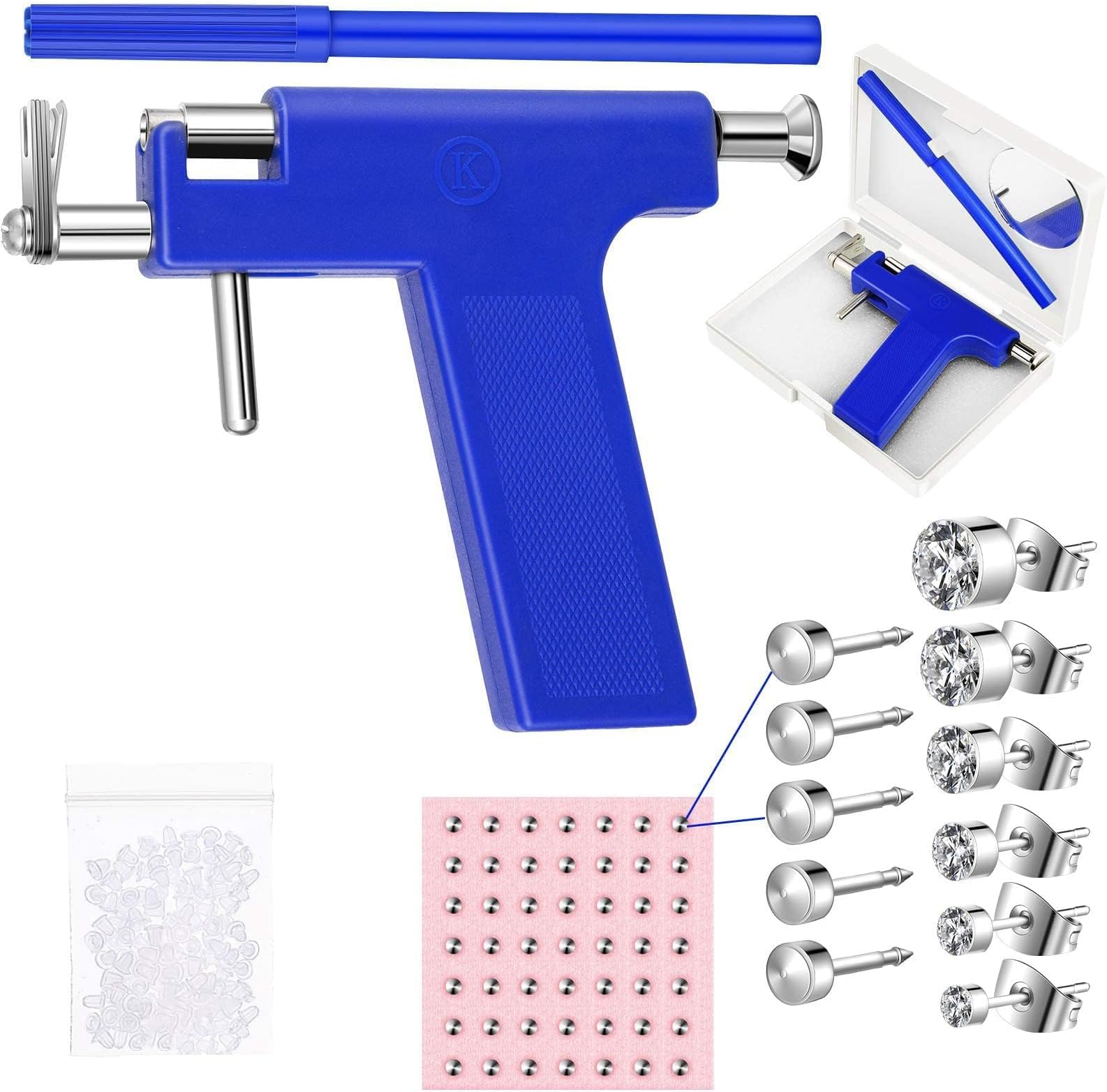 SWIUKPHESelf Ear Piercing Kits, 55 Pairs Ear Piercing Kit, Self Ear Piercing Kit with Pierced Earrings Self Ear, Home Salon Piercing, Ear Studs for Men Women