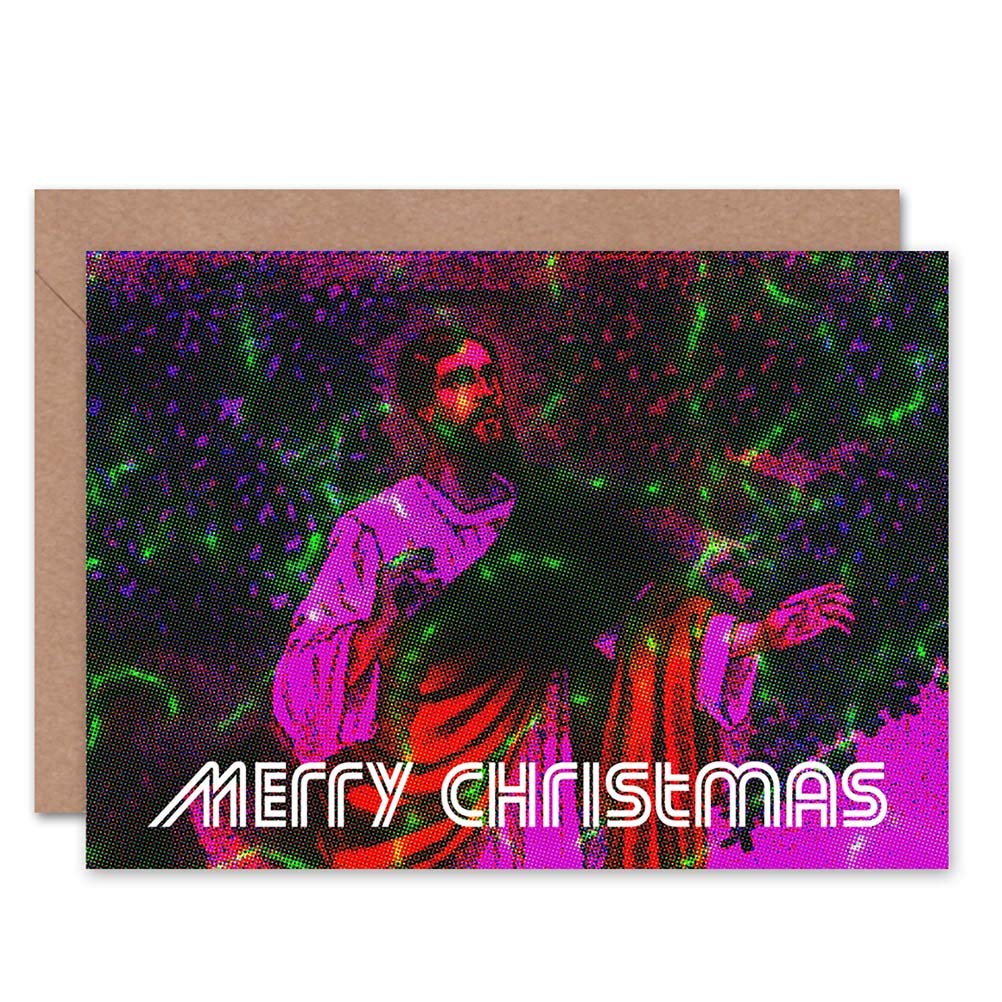 Wee Blue Coo CARD ALTERNATIVE CHRISTMAS XMAS TRIPPY DISCO JESUS
