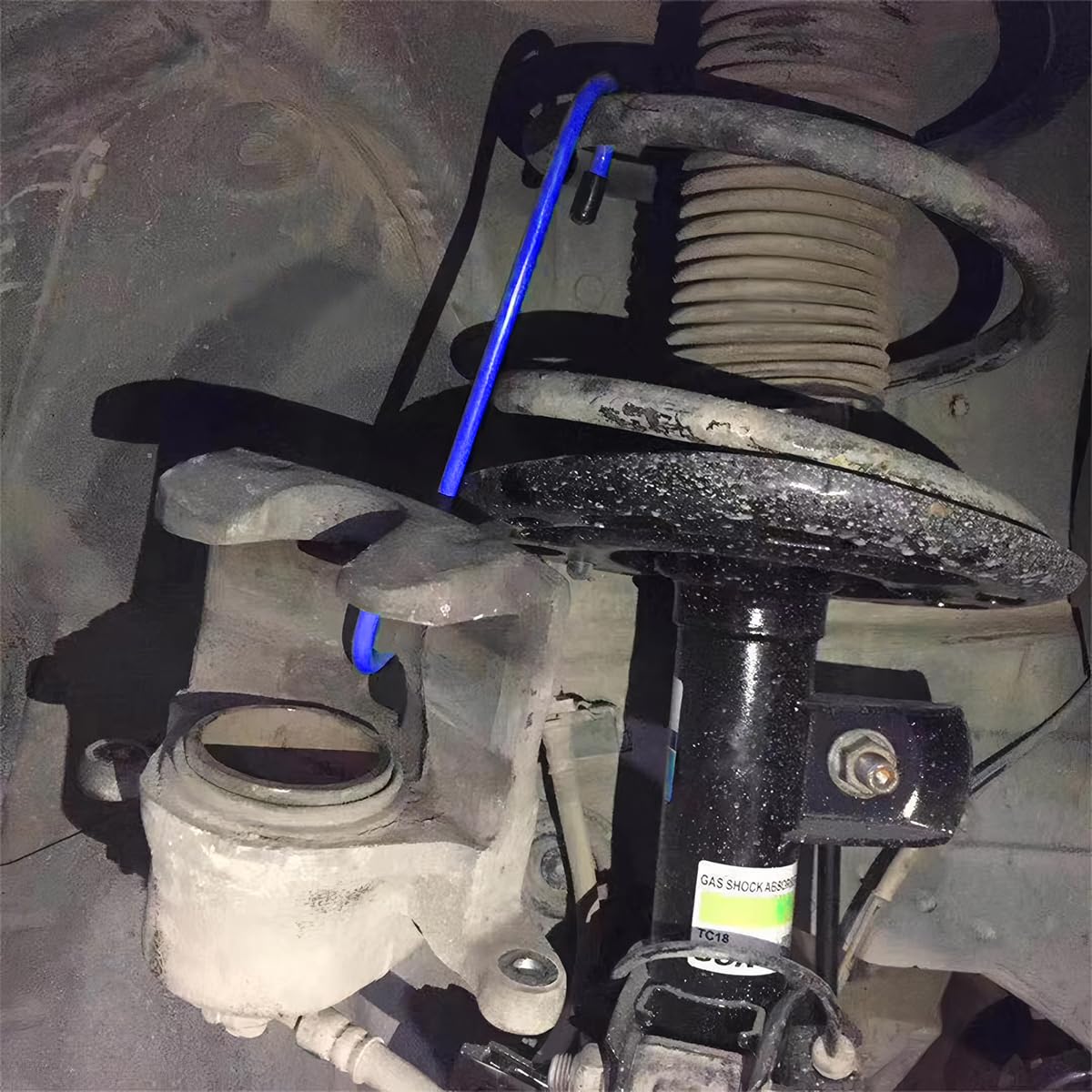 JNNJ 4 Pezzi Ganci Pinza Freno Punte nel Gomma Strumento, Ganci a Forma di S con Punte in Gomma, Automobilistico per Lavori di Rottura, Gancio in Metallo ASSE Pinza Gancio Forniture(Blu)