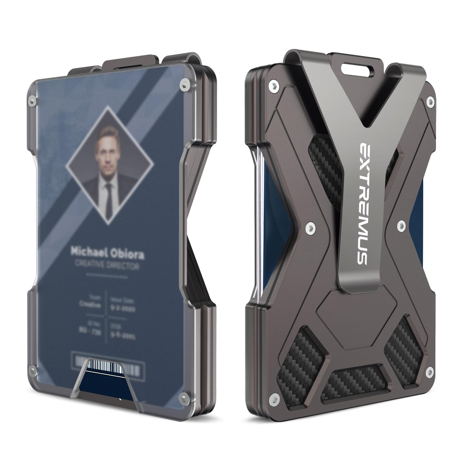 Extremus Money Clip Tactical Wallet, Carbon Fiber Wallet, RFID Blocking Minimalist Wallet, Slim Cash Credit Card Holder