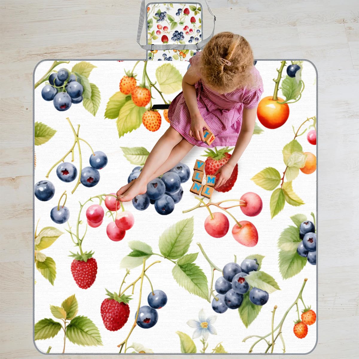 Manta de picnic de 150 x 145 cm, manta de playa plegable para exteriores, manta impermeable para playa, playa, camping, senderismo, picnic