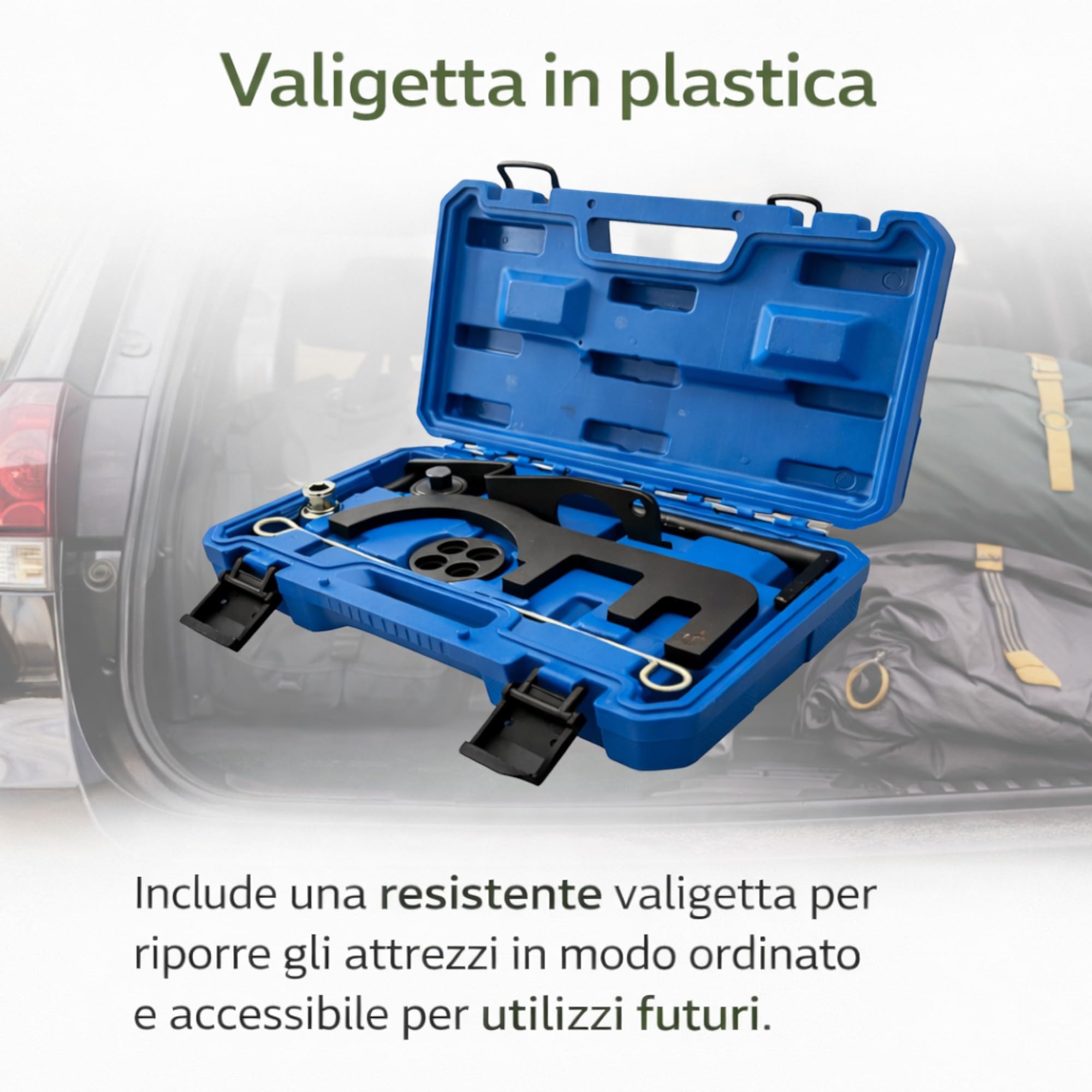 topolenashop Kit Attrezzi Messa in Fase Motore Compatibile con BMW N47 N47S N57 N57S Diesel 2.0 3.0 DOHC – Set 8 Pezzi Bloccaggio Albero a Camme e Albero Motore GS1753A