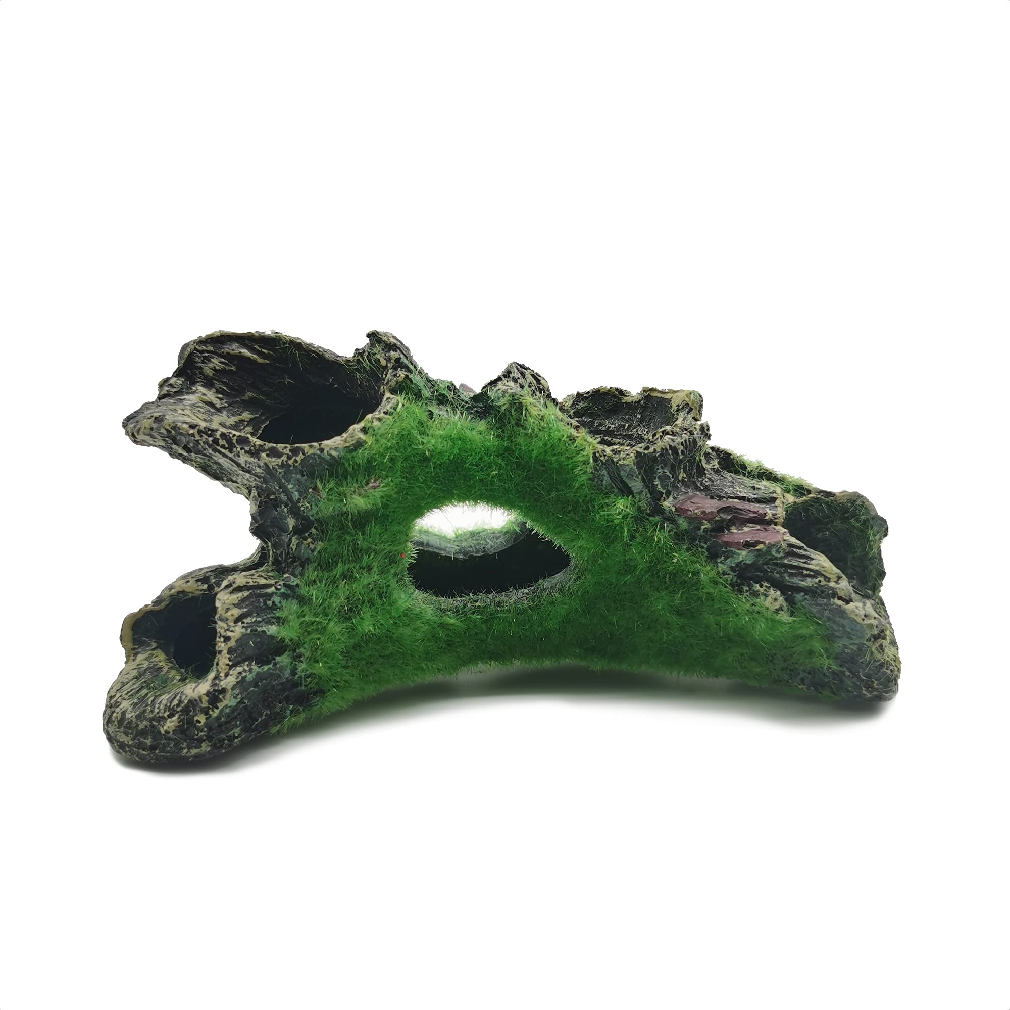 E.YOMOQGG Fish Tank Cave Decor, Fish Tank Aquarium Cave Resin Trunk Ornament Fish Tank Small Fish Hiding Artificial ​Driftwood Aquarium Ornament,Resin Log Hideaway for Fish Tank Small Fish Hiding