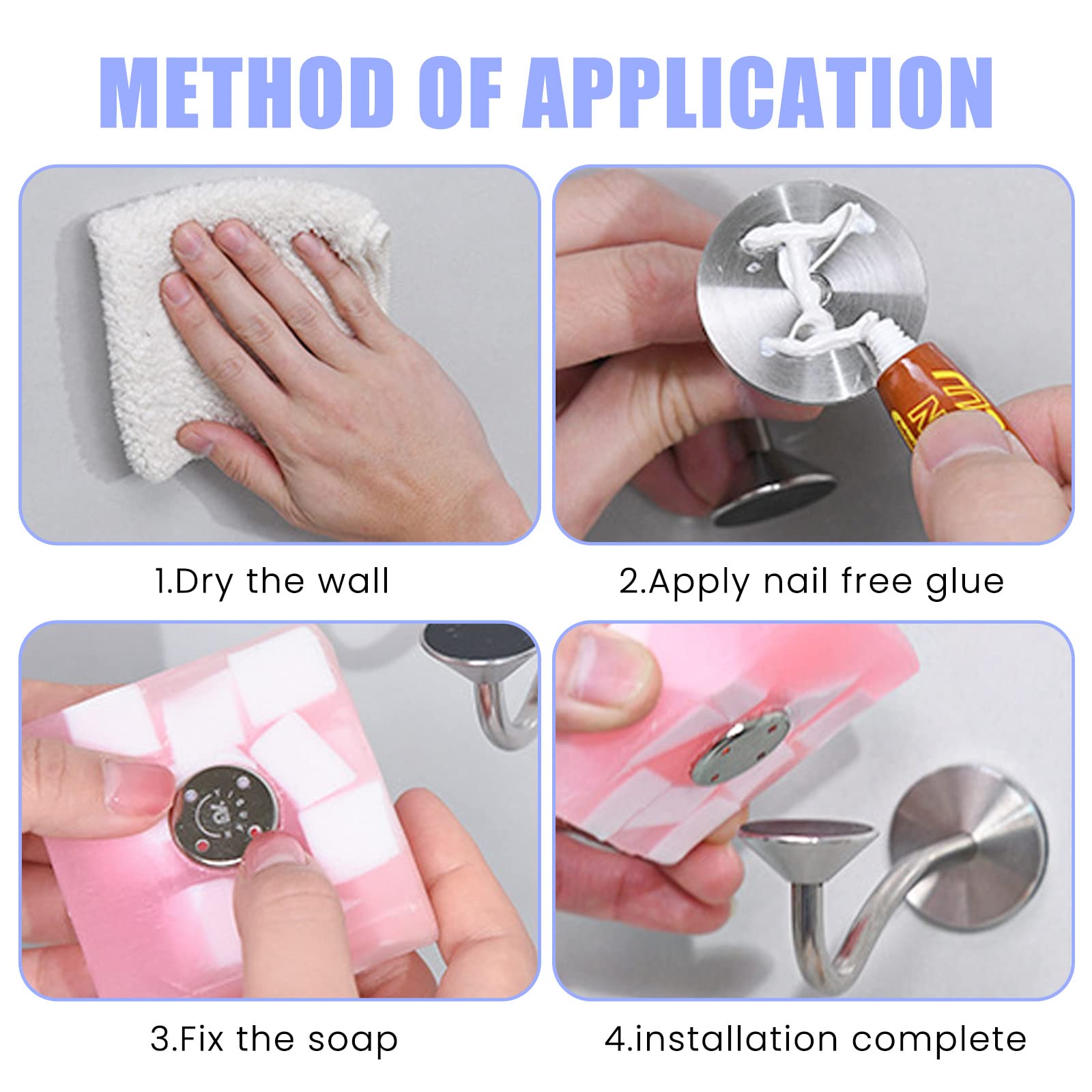 2 Stück Seifenhalter mit Magnet, Seifenhalter Magnet, Magnetischer Seifenhalters, Magnet Seifenhalters, Edelstahl Magnetseifenhalter Ohne Bohren für Dusche, Badewanne, Waschbecken und Bad