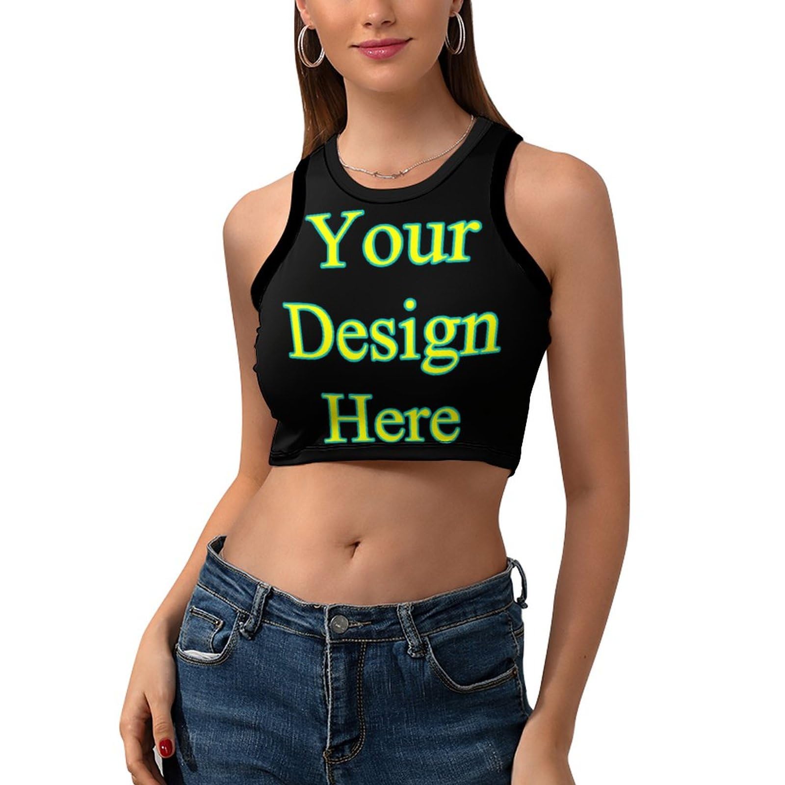 Personalised Racerback Tank Top Bra Custom Yoga Vest for Women Girls, Custom Women's Workout Crop Top, Personalised Women Sport Bra Tight Tops