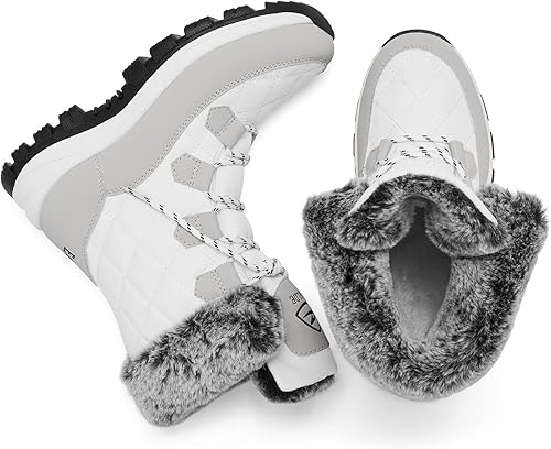 Miniatura 5 de EARLDE Womens Snow Boot With Waterproof Lace Up Mid-Calf Outdoor Winter Deep Tread Rubber Sole