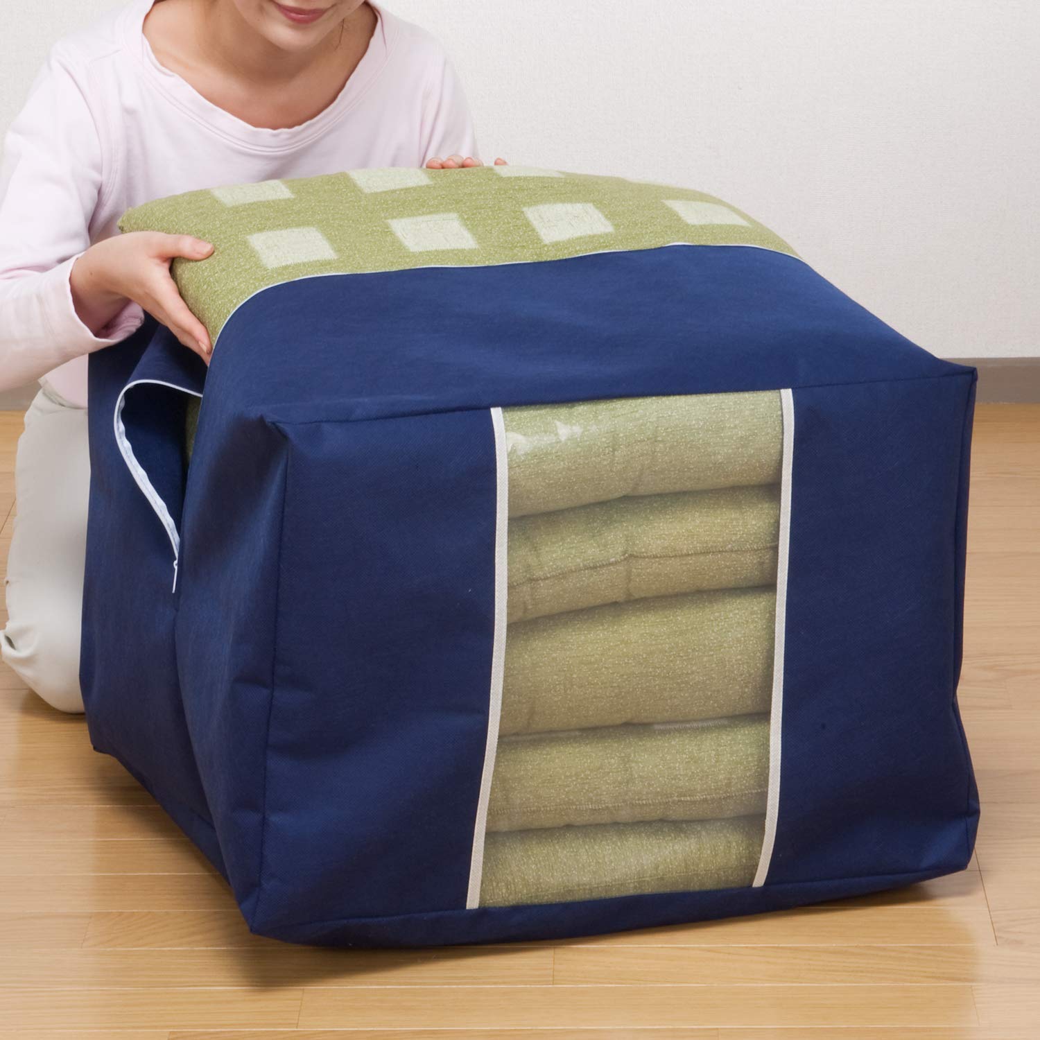 Astro Cushion Storage Bag Navy Cushion Storage Case Non-woven fabric with transparent window Store together 177-13