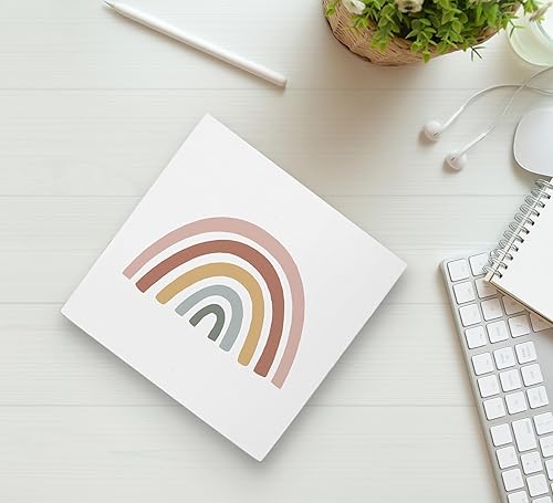 Miniatura 2 de Decoración de escritorio bohemia, caja de madera de arcoíris neutro, estilo rústico, estilo granja, bloque de madera, decoración para el hogar