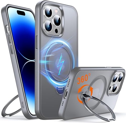 Chicfun 360° O-Ring MagStander for iPhone 14 Pro Max Case with Magnetic Kickstan