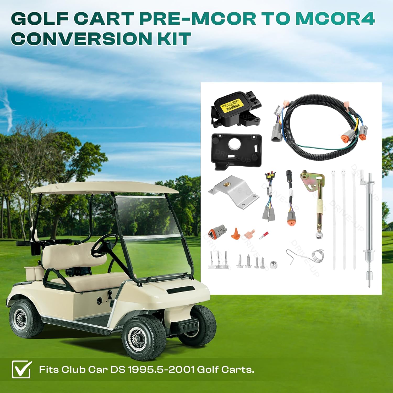 DRIVE UP Golf Cart DS Pre-MCOR to MCOR4 Conversion Kit for 1995.5-2001 Club Car DS Models OEM AM293201,103951901