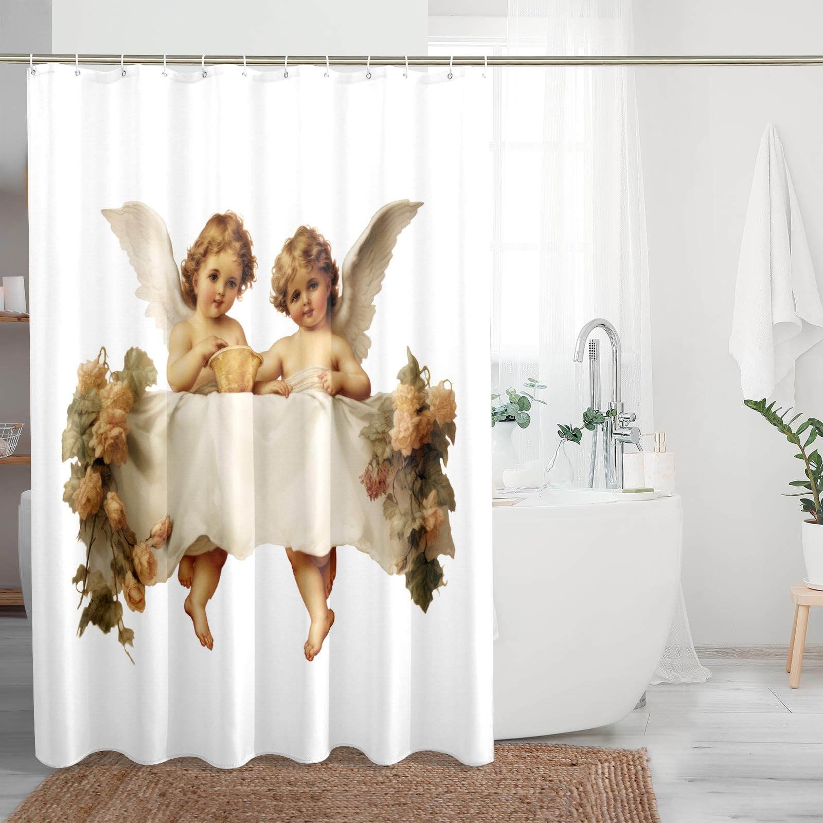 Encaje Gris Topo Cortina De Ducha De Encaje Floral - Estilo Victoriano,  Lino Gris Topo 72x84\, image size:1600x1600