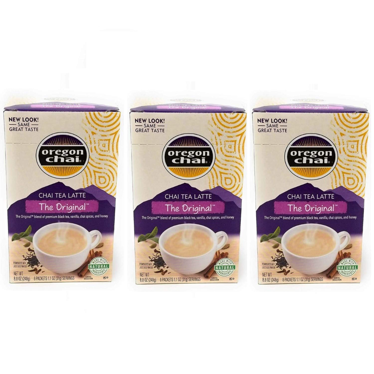 Oregon Chai Original Chai Latte Mix - 3 Pack (24 Packets) On The Go Instant Chai Tea Latte Mix