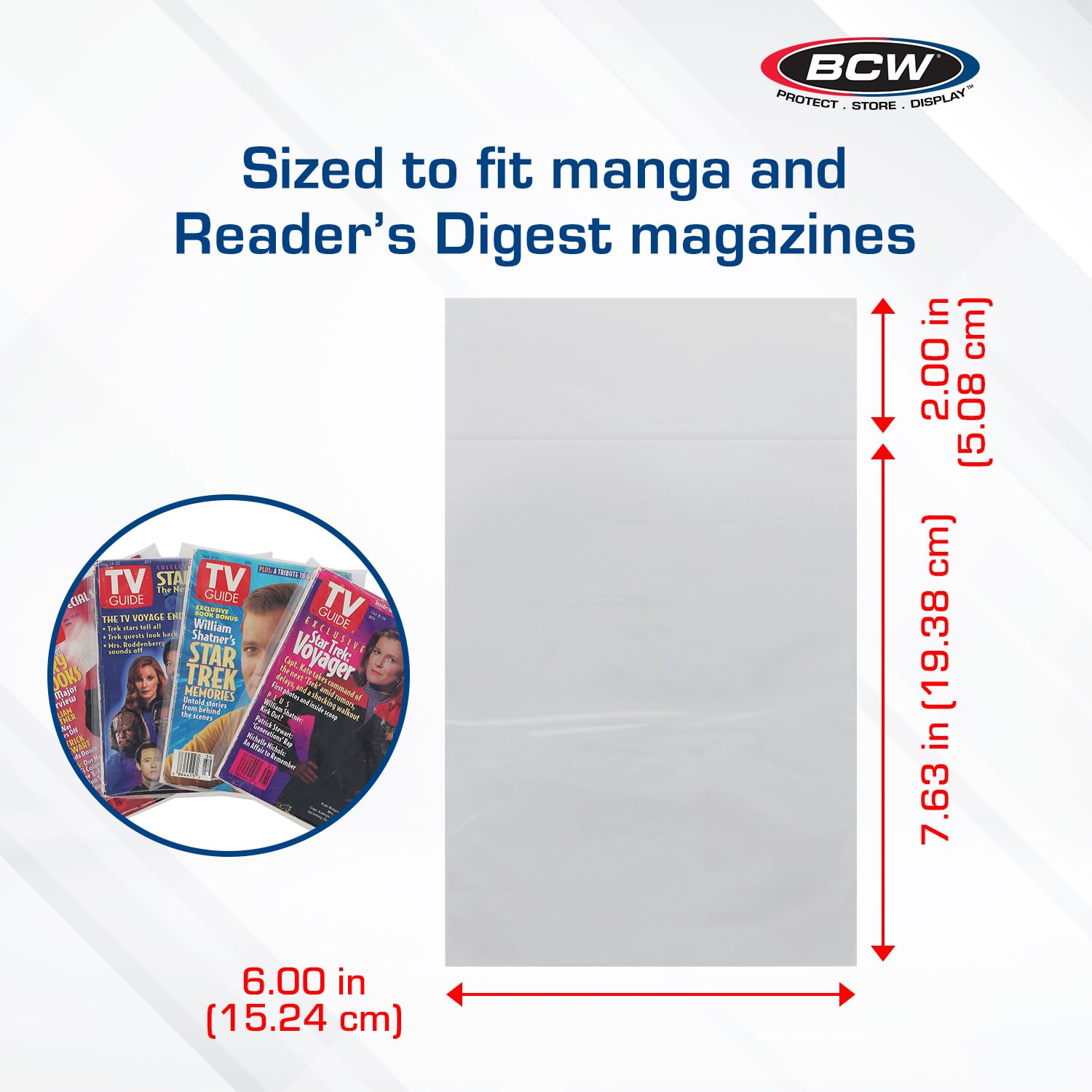 Amazon.com : BCW Digest & Manga Polypropylene Bags – 100 Pack