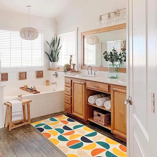 Miniatura 4 de Lahome Alfombra bohemia para pasillos, antideslizante, de 2 x 6 pies, suave, de pelo corto, moderna y lavable que no desprende pelusa, para entrada,