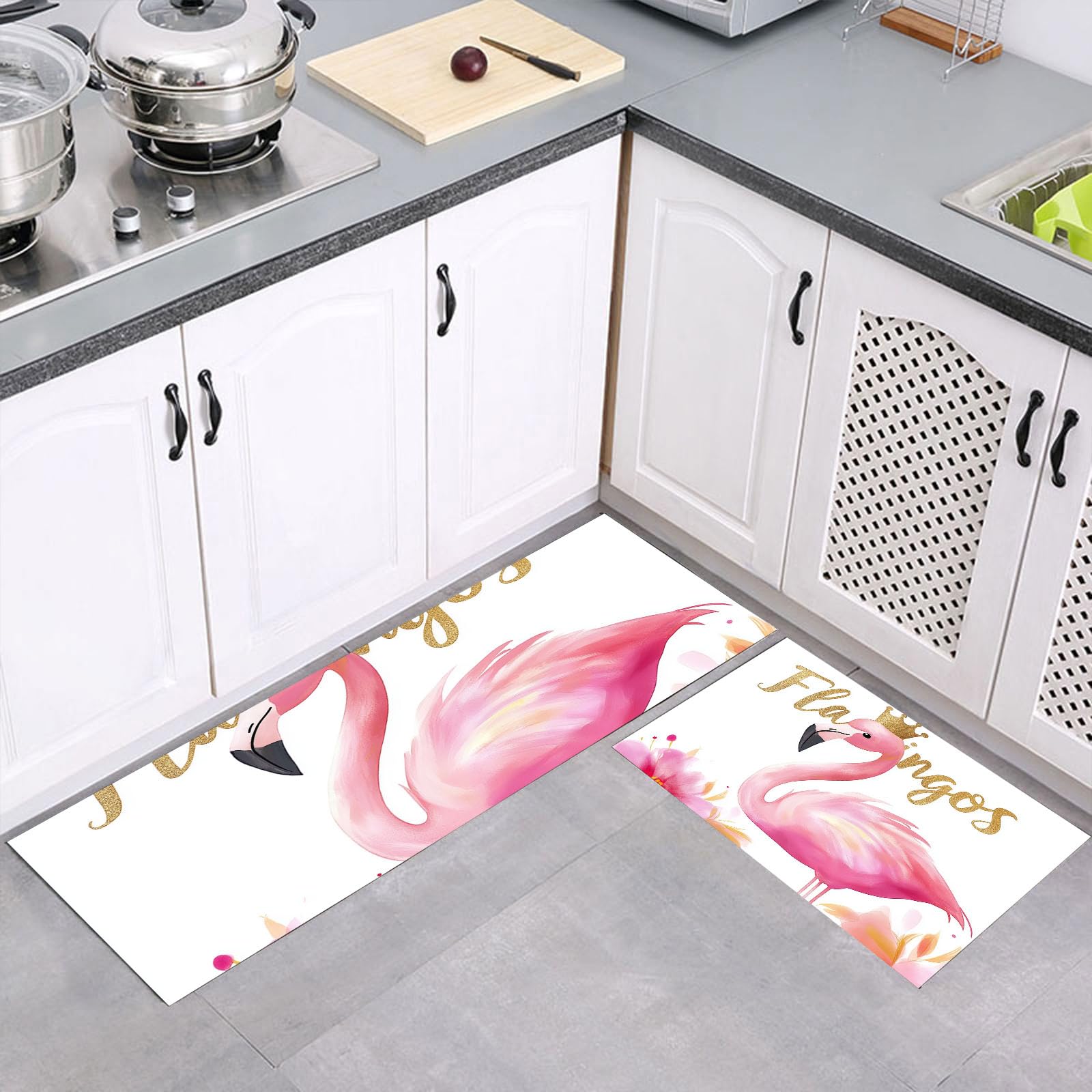 Almohadillas de cocina súper absorbentes y lavables con diseño de flamenco rosa
