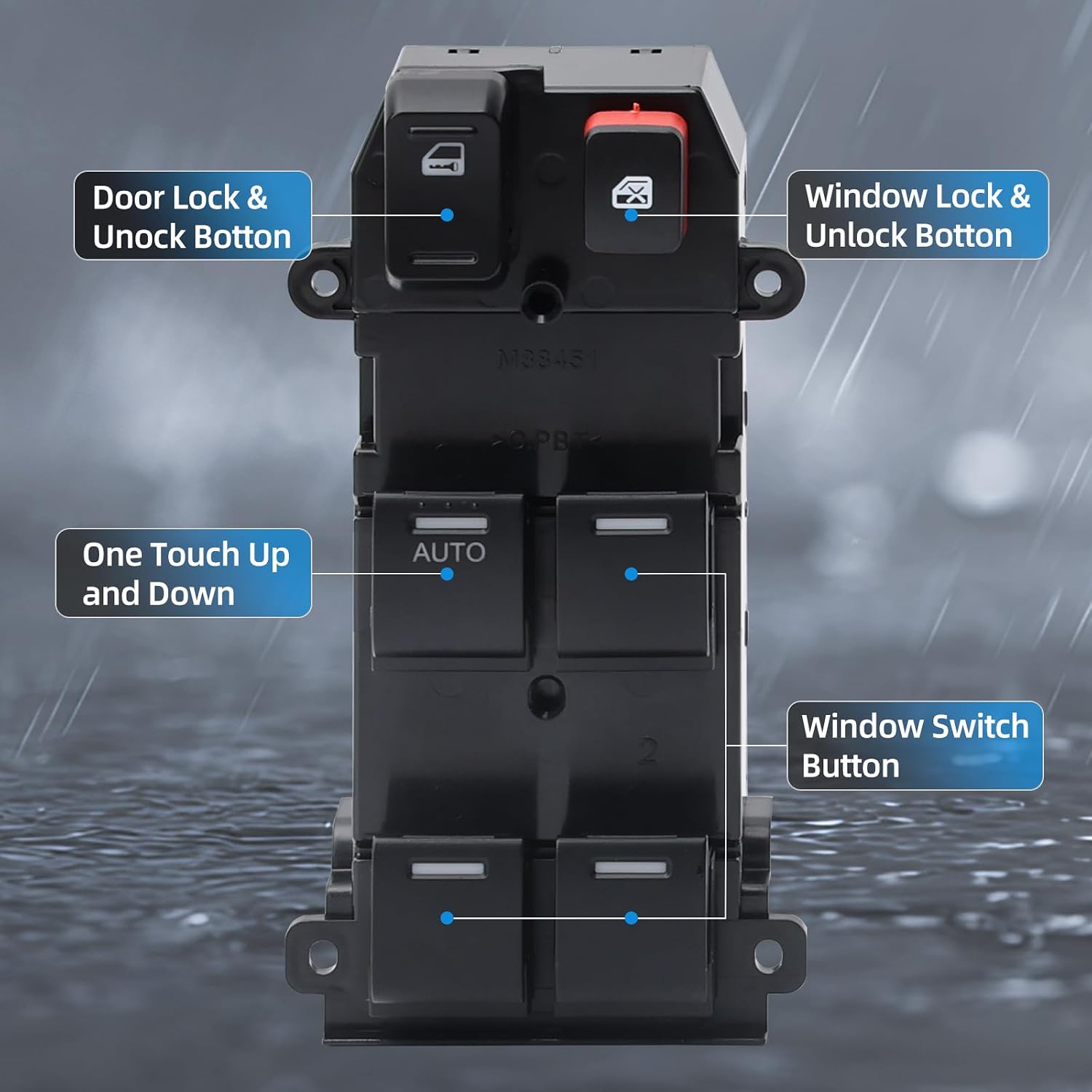 Master Power Window Switch | Front Left Driver Side | Compatible with 2007-2011 Honda CR-V | Replaces OE 35750-SWA-K01