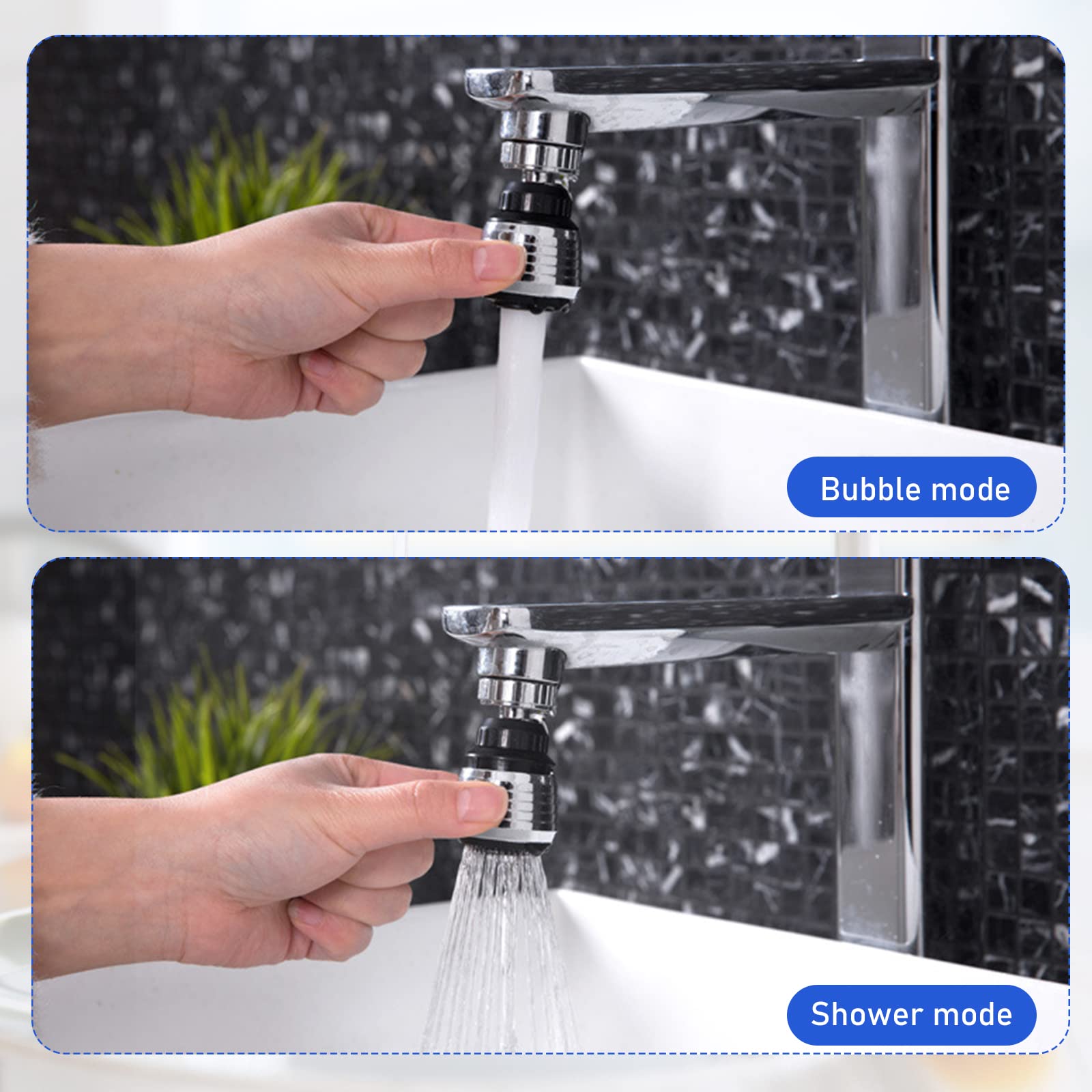 PUCIO Rompigetto Rubinetto Cucina - Prolunga Rotante 360°, Acciaio Inox, 15.5x3.4cm | Modalità Spruzzo E Aerazione, Risparmio Idrico - Foto 9