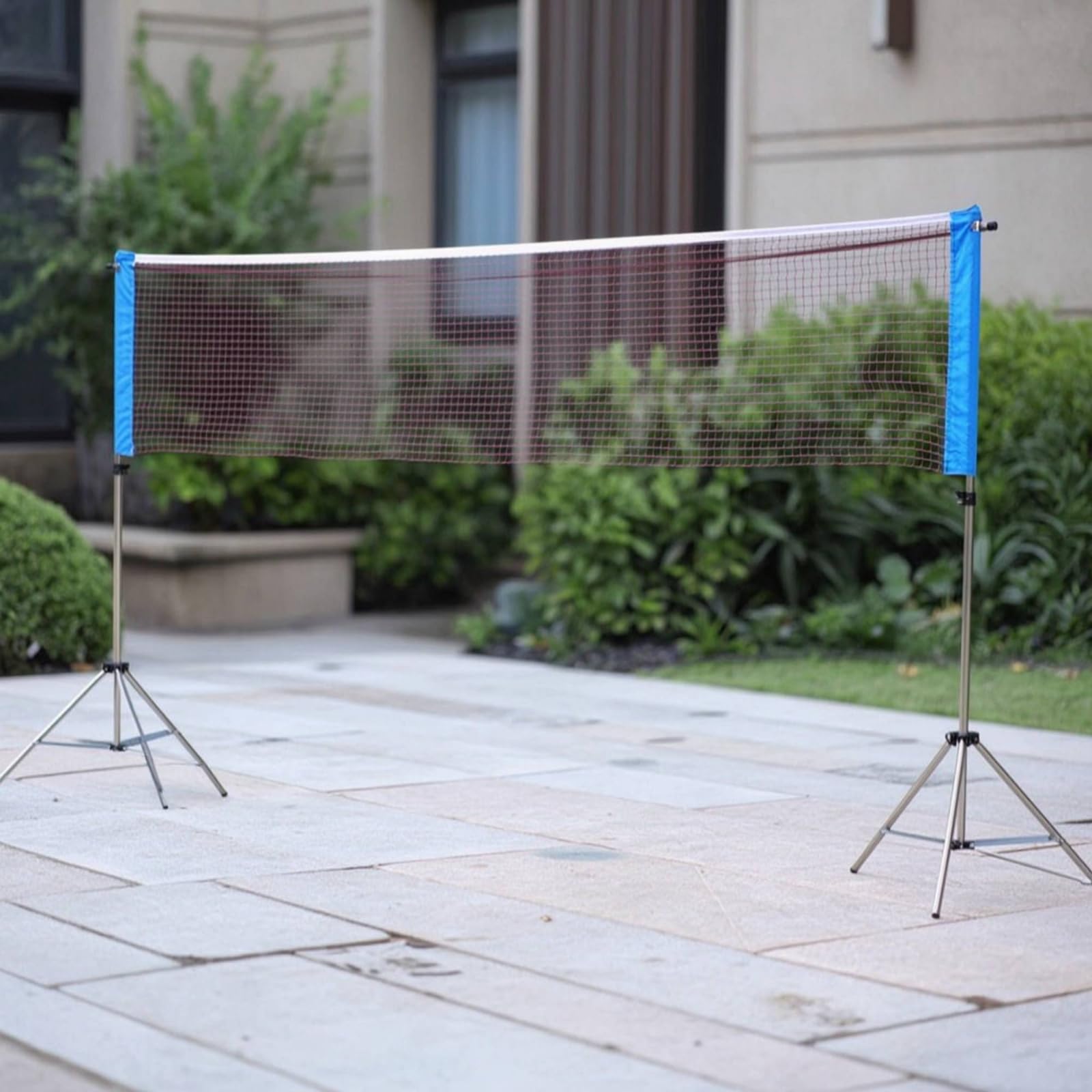Rete da Badminton Portatile Supporto Rete Base Stabile Acciaio Inossidabile Struttura Pieghevole Montaggio Rapido Adatta per Attività Ricreative Casa
